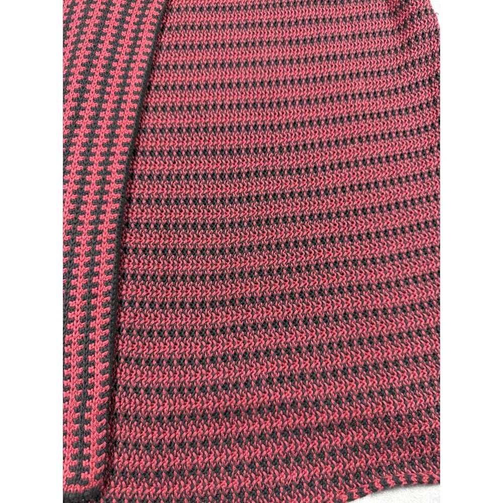 Habitat Sweater Womens Small Red Black Button Knit Vest Asymmetric Artsy Top - Picture 4 of 11